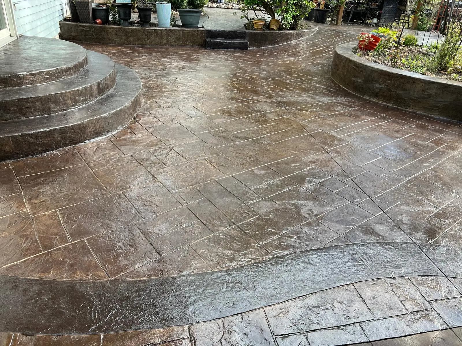 Metallic epoxy showroom floor in New Jersey with glossy finish